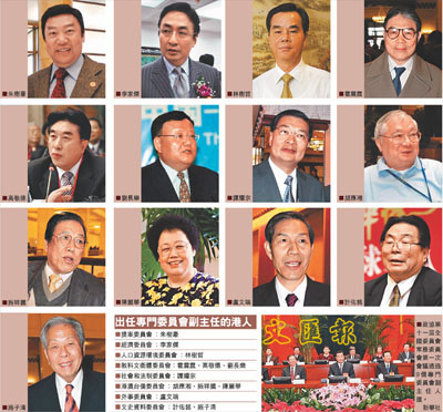 中国评论新闻:全国政协9个专委会副职 13港人