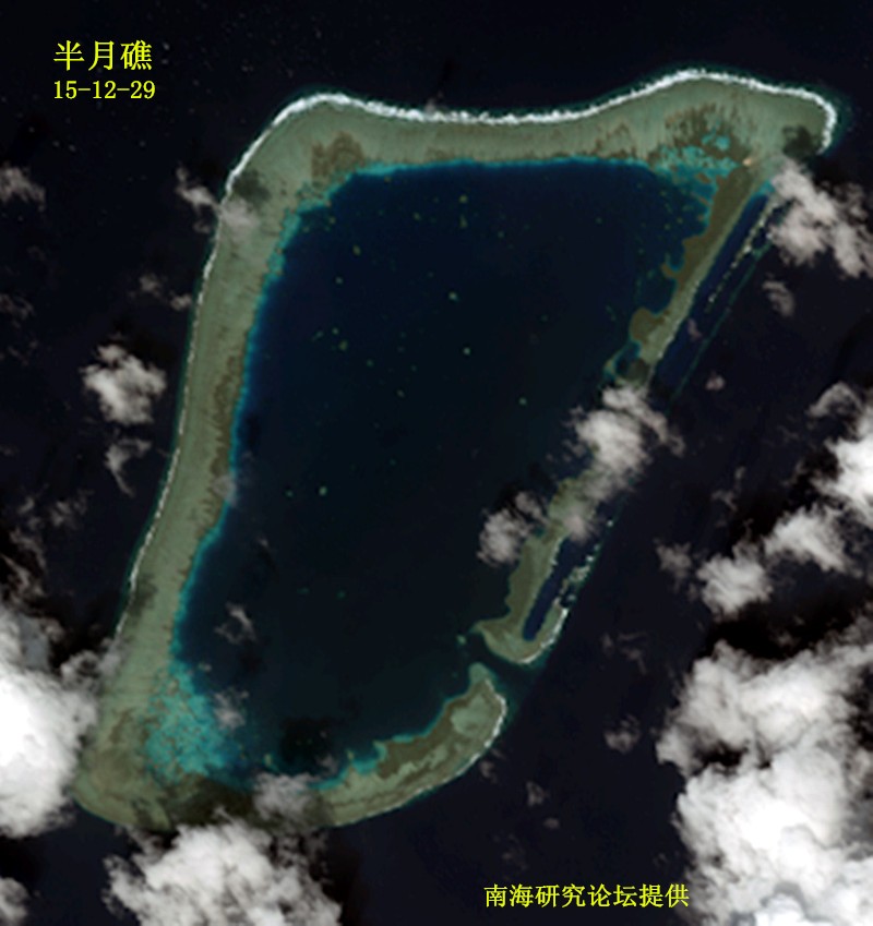 美济岛,五方礁,半月礁dg卫星图